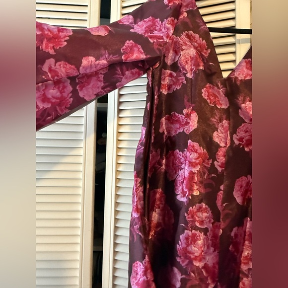 Anthropologie BHLDN Aliana Long-Sleeve V-Neck Floral Organza Mini Dress - Picture 5 of 6